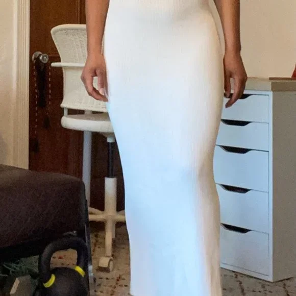 Sir the Label Marcelle Cross Open Back Knit Rib Dress in White size 0 - Picture 5 of 7